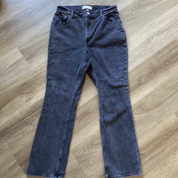 Abercrombie & Fitch Jeans Women Sz 31/12s Black The Mom High Rise Curve Love - Picture 1 of 9